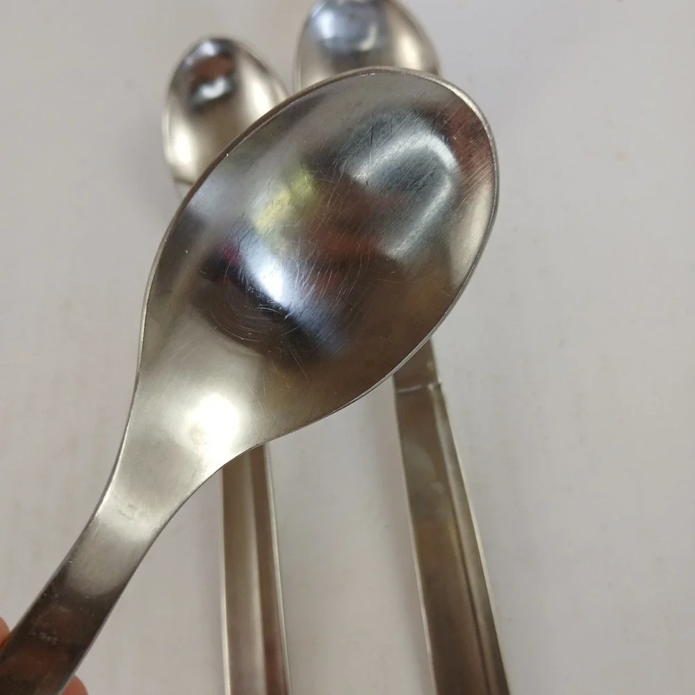 Mixed Lot of 6 Stainless Spoons, Forks Unmarked Modern Flatware